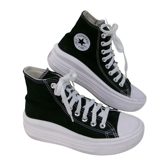 Converse Chuck Taylor All Star Move Platform High Top Black Sneakers - Picture 1 of 6